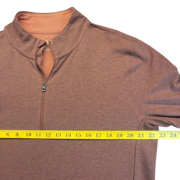 Prana Sweater Mens Large Maroon Quarter Zip Mock Neck Pull Over With Thumb Holes - Picture 10 of 11